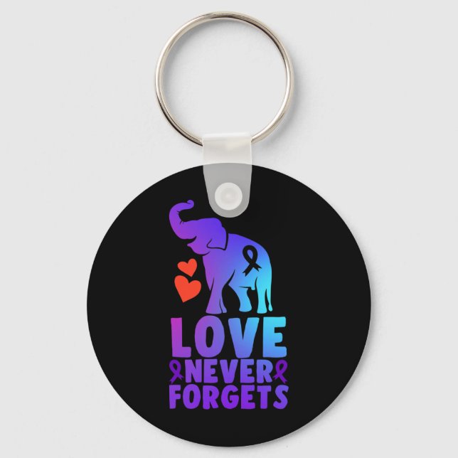 Love Never Forgets Heimerheimer Elephant 1  Key Ring (Front)
