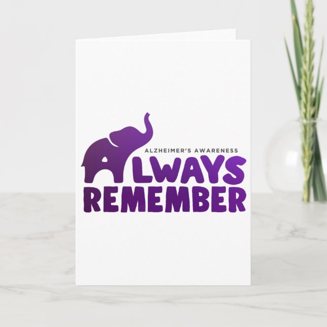 Love Never Forgets Heimerheimer Elephant  Card (Front)