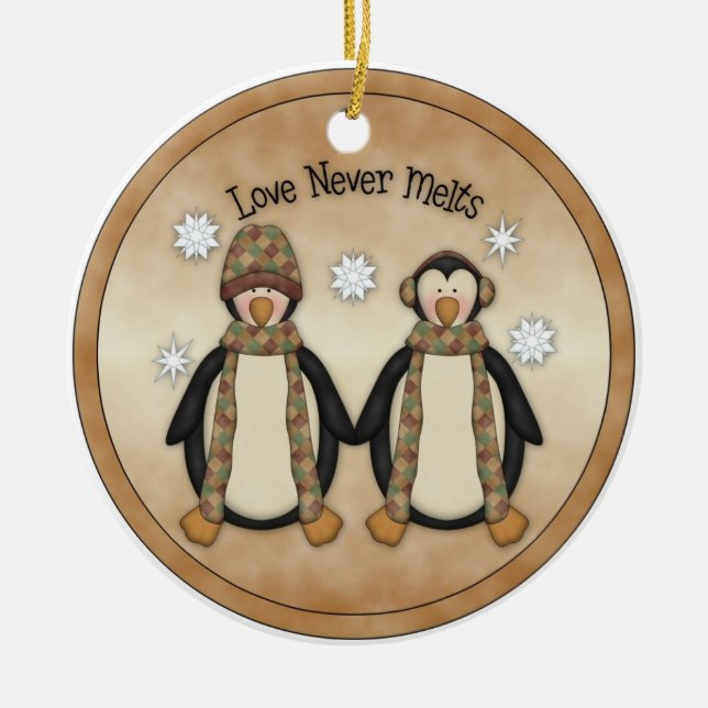 Love Never Melts Ceramic Tree Decoration (Front)