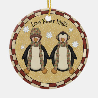 Love Never Melts Penguin Christmas Ornament