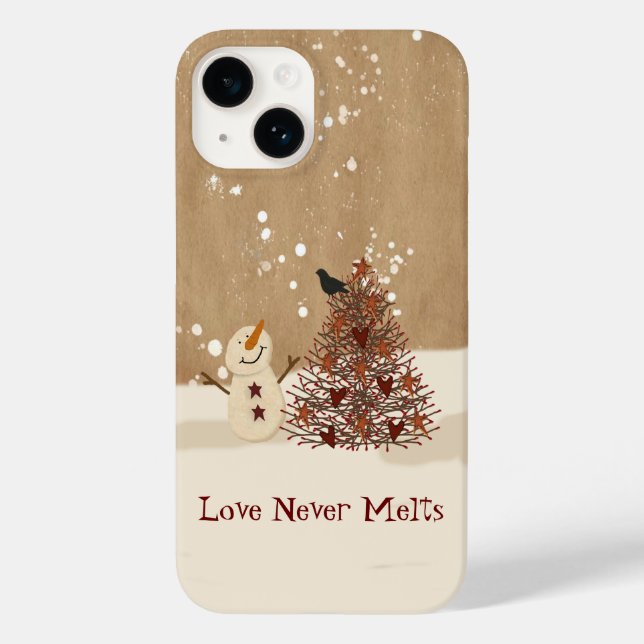 Love Never Melts Snowman  Case-Mate iPhone Case (Back)