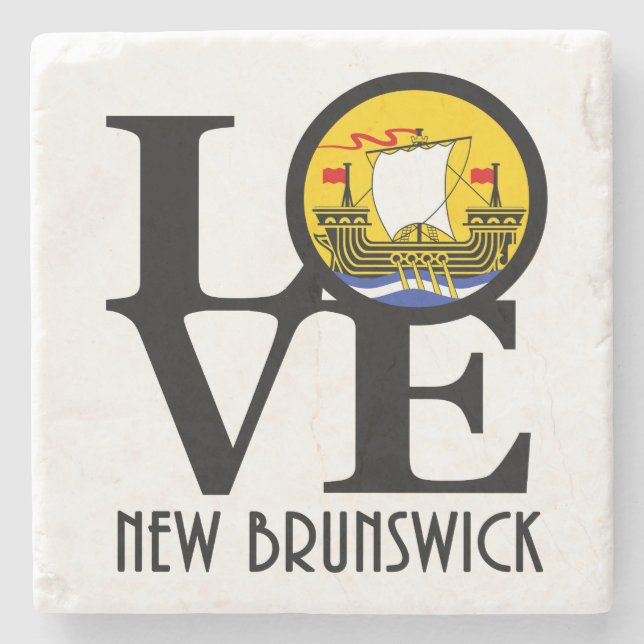 LOVE New Brunswick Canada Stone Coaster (Front)