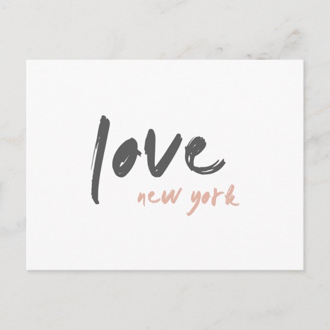 Love New York | NYC USA Modern Wanderlust Pink Postcard (Front)