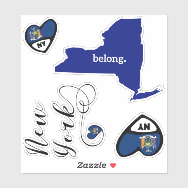 Love New York, Sheet of Die Cut Stickers (Sheet)