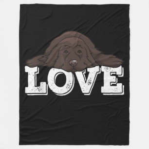 Love Newfie Dog Sleeping Home Decor Fleece Blanket
