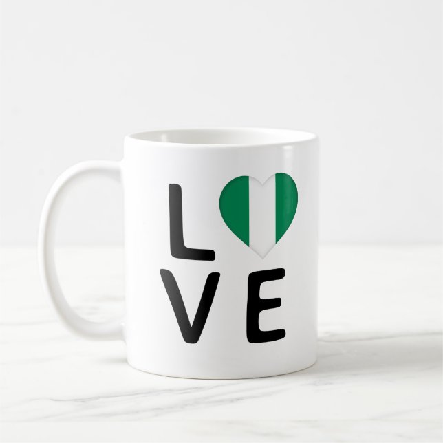 Love - Nigeria Flag Coffee Mug (Left)