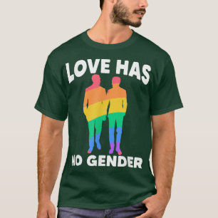 Love No Gender Rainbow Lesbian Pride Month Transge T-Shirt