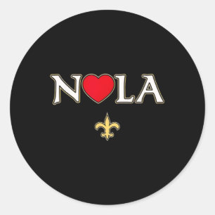 Love Nola New Orleans Fleur De Lis Heart Nola 1  Classic Round Sticker