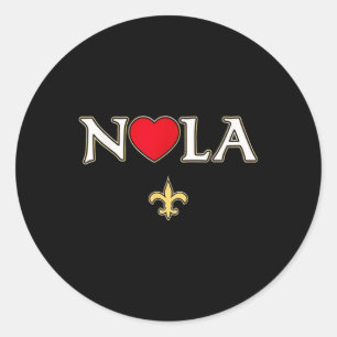 Love Nola New Orleans Fleur De Lis Heart Nola Classic Round Sticker