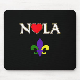 Love Nola New Orleans Fleur De Lis Heart Nola Mouse Pad