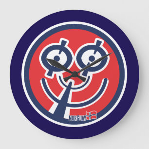 LOVE NORCOOL NORGUAY (NORWAY) ICON BY MASANSER LARGE CLOCK