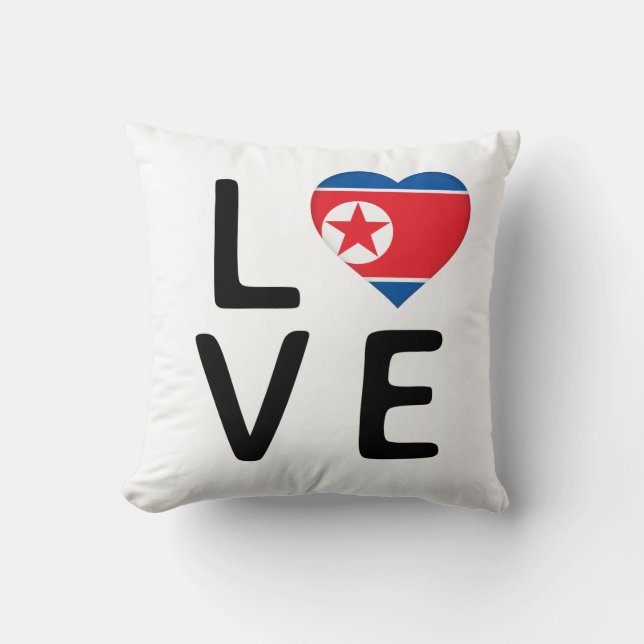 Love - North Korea Flag Cushion (Front)