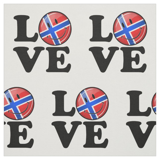 Love Norway Smiling Flag Fabric (Swatch)