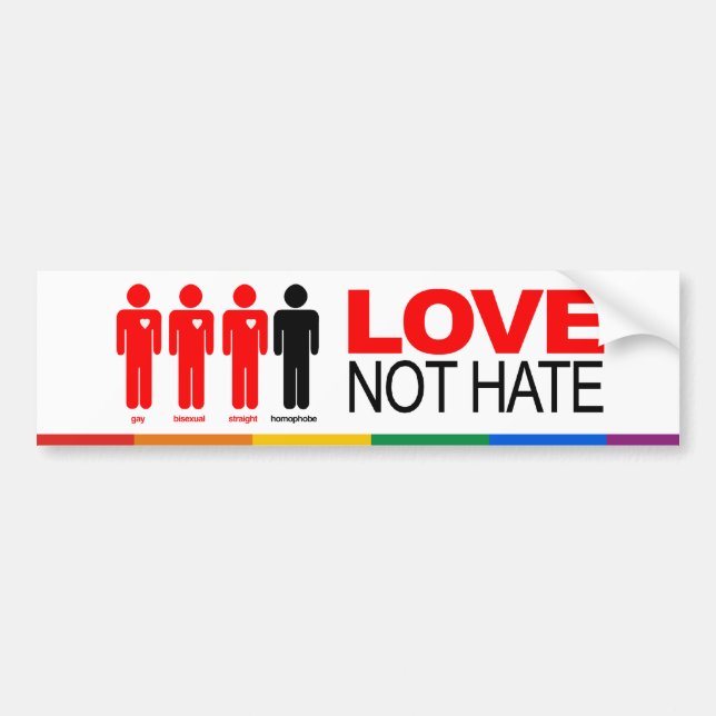 LOVE NOT HATE -.png Bumper Sticker (Front)