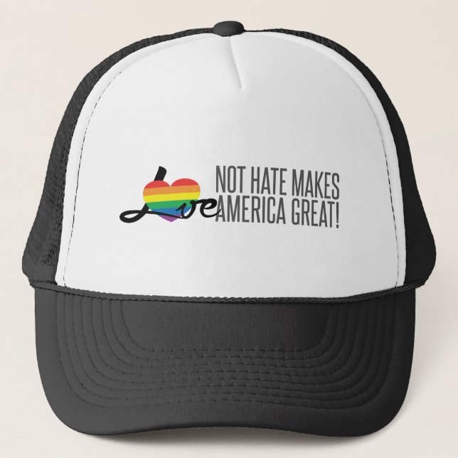 Love Not Hate (Rainbow) Trucker Hat (Front)