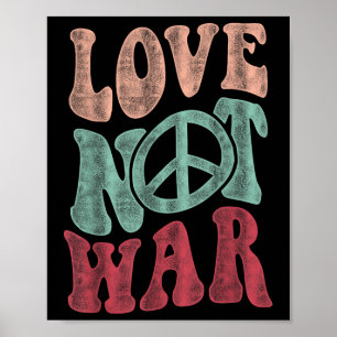 Love Not War Groovy Peace Sign 