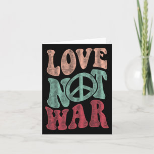 Love Not War Groovy Peace Sign Card
