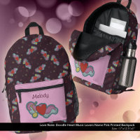 Love Note: Doodle Heart Music Lovers Name Pink