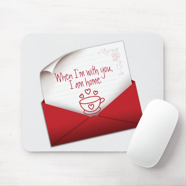 Love Note in Red Envelope  Mouse Pad (With Mouse)