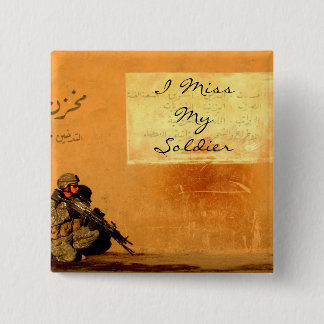 Love Note on the Wall Military Soldier 15 Cm Square Badge