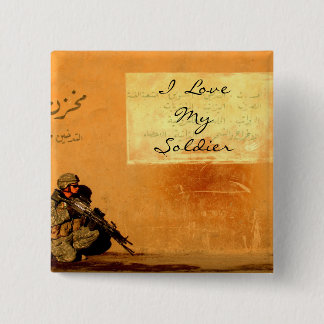 Love Note on the Wall Military Soldier 15 Cm Square Badge