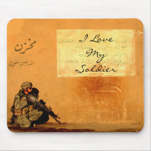 Love Note on the Wall Military Soldier Mouse Pad