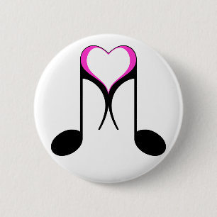 love notes : 8th note : 6 cm round badge