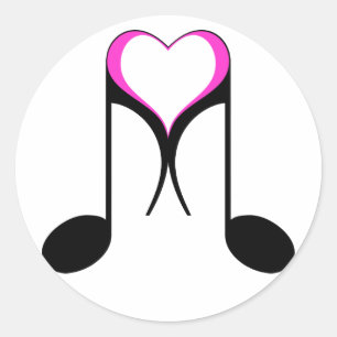 love notes : 8th note : classic round sticker