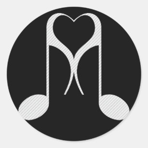 love notes : 8th note : classic round sticker