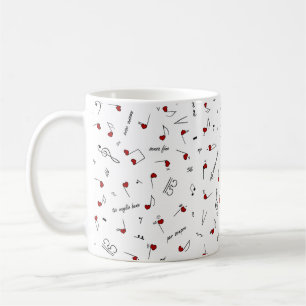 Love Notes Red Heart Music Notation Coffee Mug