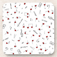 Love Notes Red Hearts Music Notation