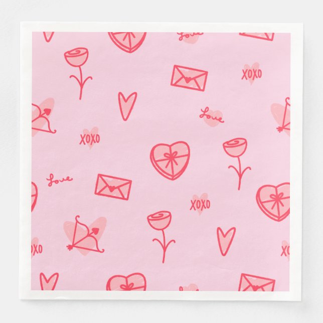  Love Notes & Sweet Treats Valentine's Napkin (Front)