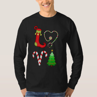 Love Nurse Christmas For Nursing Rn Xmas T-Shirt
