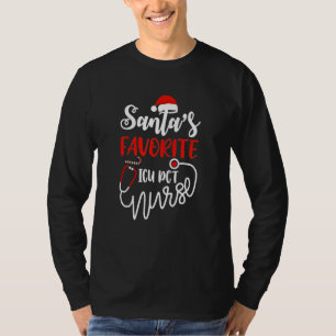 Love Nurse ICU PCT Santa Claus With Candy Cane Nur T-Shirt