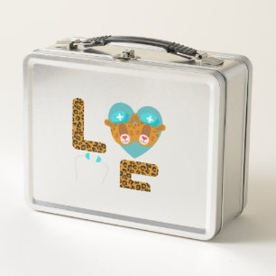 Love Nurse Life Cheetah 5 Metal Lunch Box