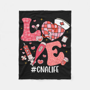Love Nurse Life Cna Life Disco Heart Nurse Week Va Fleece Blanket