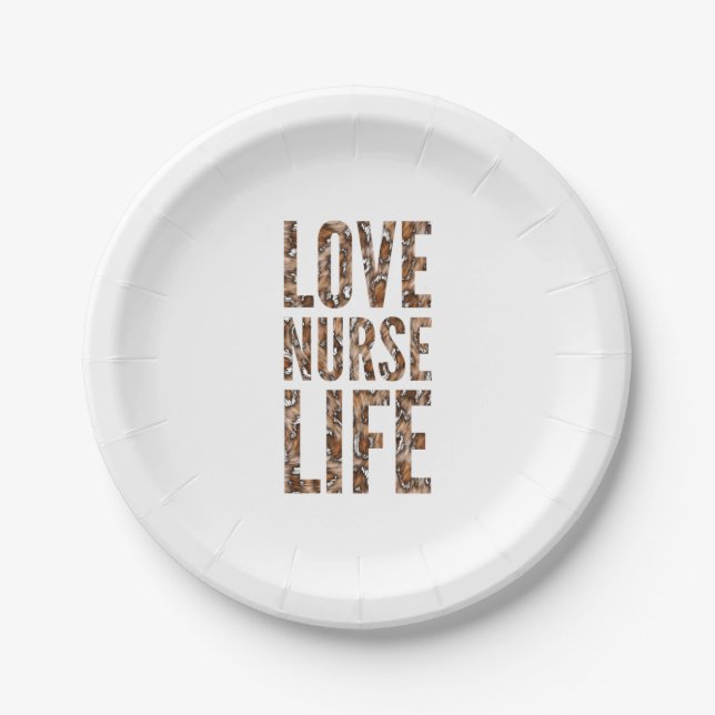 Love nurse life  paper plate (Front)