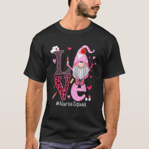 LOVE Nurse Squad Cute Happy Valentine's Day Gnome T-Shirt
