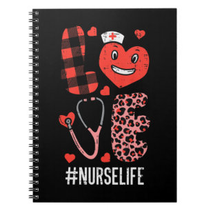 Love Nurse Valentines Day Scrub Valentine RN ICU E Notebook