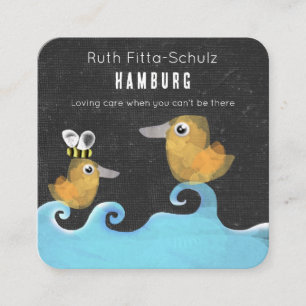 Love Nursery care baby  sweet ducks ocean handmade Square Business Card
