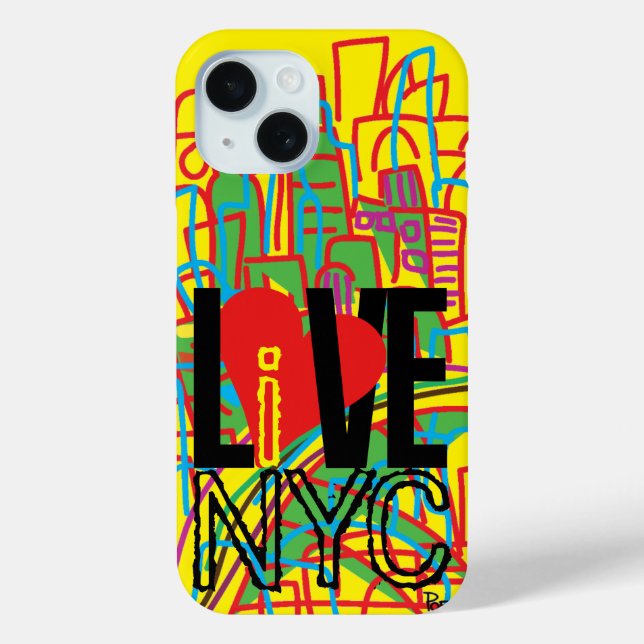 Love NYC Live In NYC iPhone Case (Back)