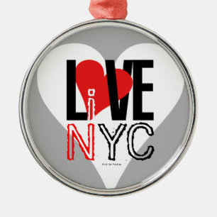 Love NYC Live In NYC Ornament Grey