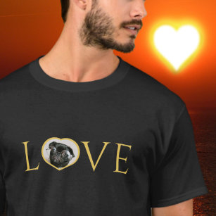  Love   O is custom heart photo Faux gold   T-Shirt