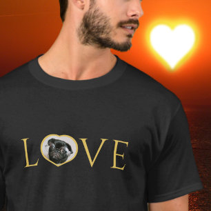 Love   O is custom heart photo Faux gold   T-Shirt