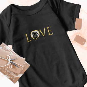  Love, O is custom heart photo Faux gold   T-Shirt Baby Bodysuit