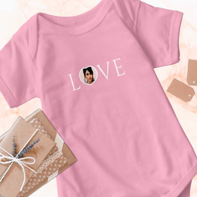  Love, O is custom heart photo Faux gold   T-Shirt Baby Bodysuit (Creator Uploaded)