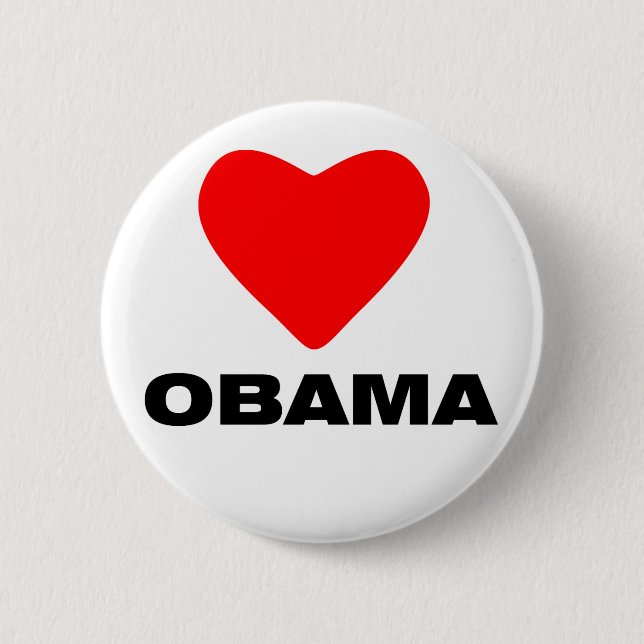 Love Obama 6 Cm Round Badge (Front)