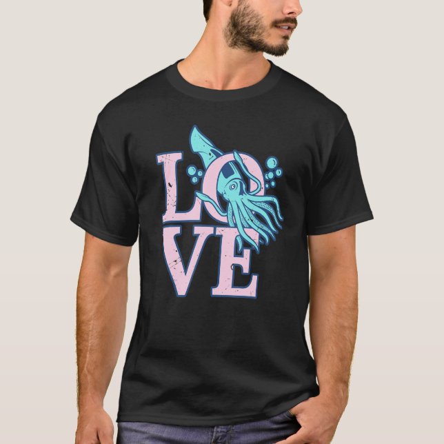 LOVE Octopus Tshirt Cuttlefish Squid (Front)
