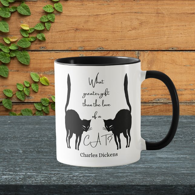 Love of a cat - Charles Dickens quote Mug (Cat Lovers Charles Dickens Mug)