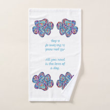 Love Of A Dog Paw Print Hand Towel